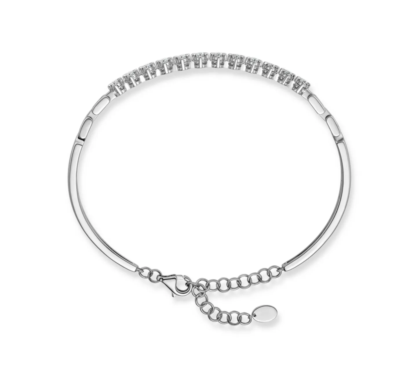 Memoire 18k White Gold Essentials Bangle Bracelet