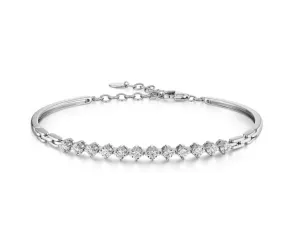 Memoire 18k White Gold Essentials Bangle Bracelet