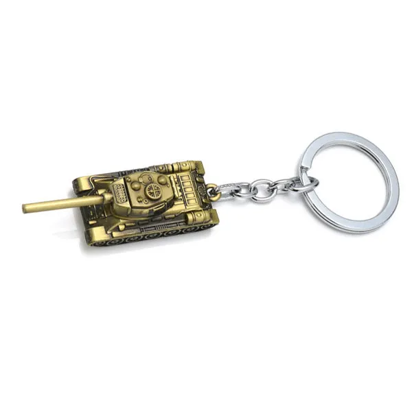 Men Strap Wot Game World of Tanks KeyChain Alloy Metal Tank Model Pendent Keyring gift key chain ring holder car Fans souvenirs