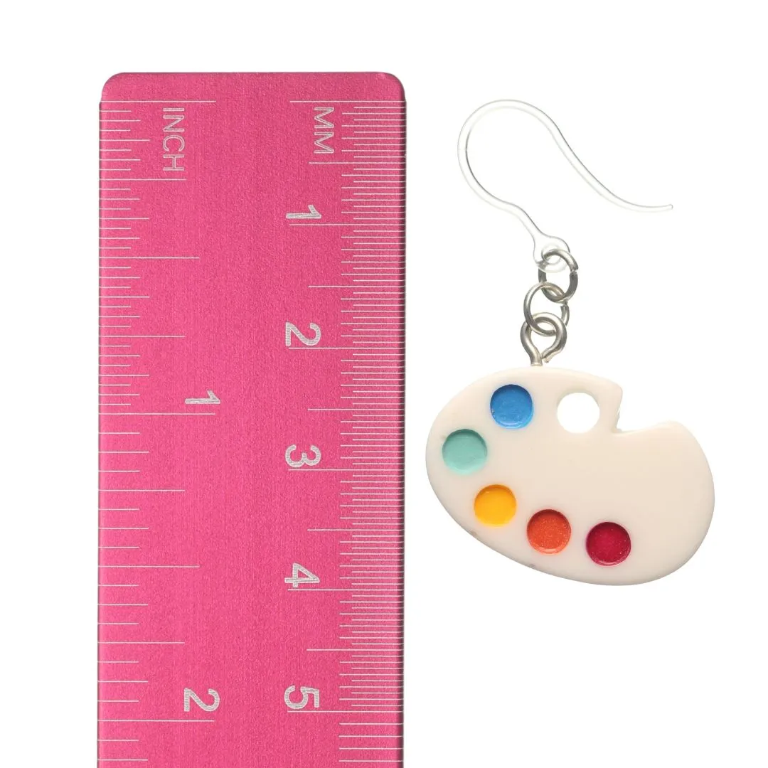 Paint Palette Dangles Hypoallergenic Earrings for Sensitive Ears Made with Plastic Posts