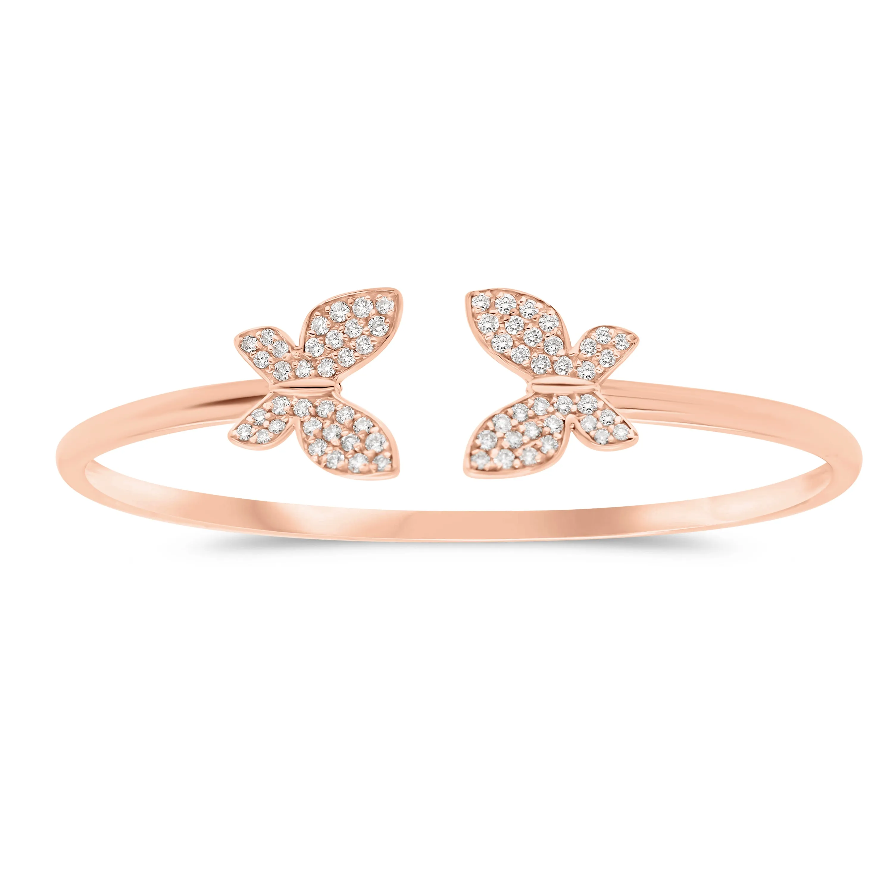 Pave Diamond Butterfly Cuff Bracelet