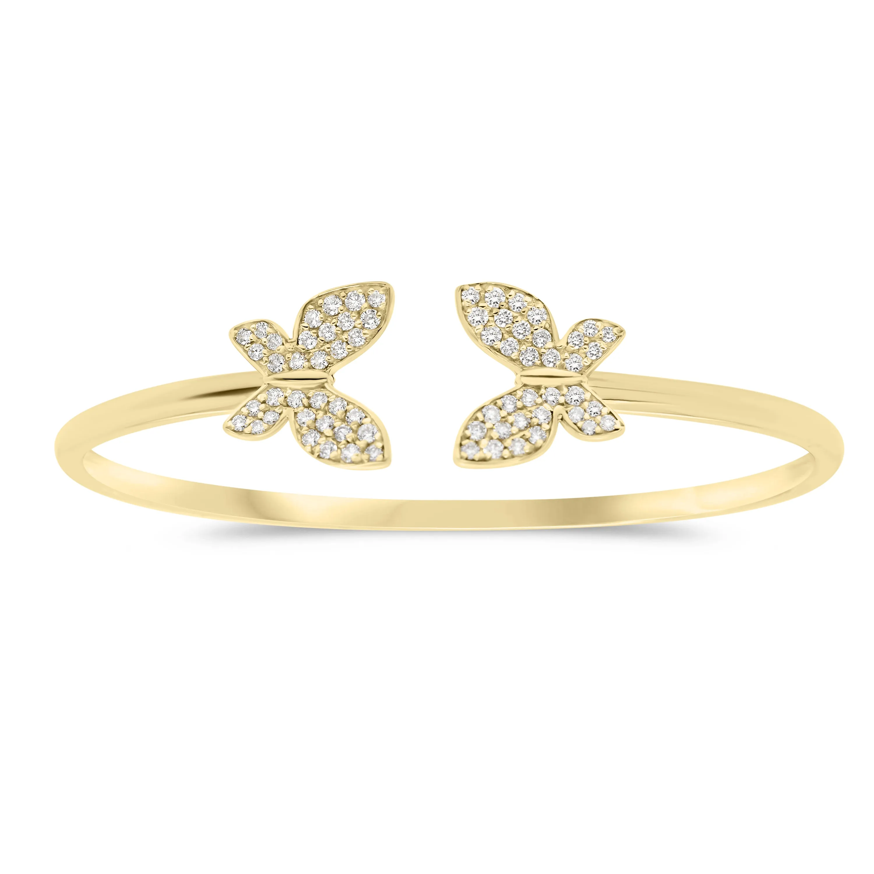 Pave Diamond Butterfly Cuff Bracelet