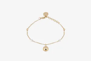 Pearl Chain Bracelet - 22 Carat Gold Gilded