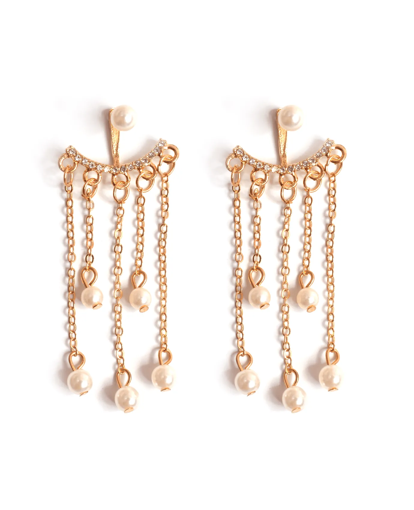 Pearls And Chains Earrings