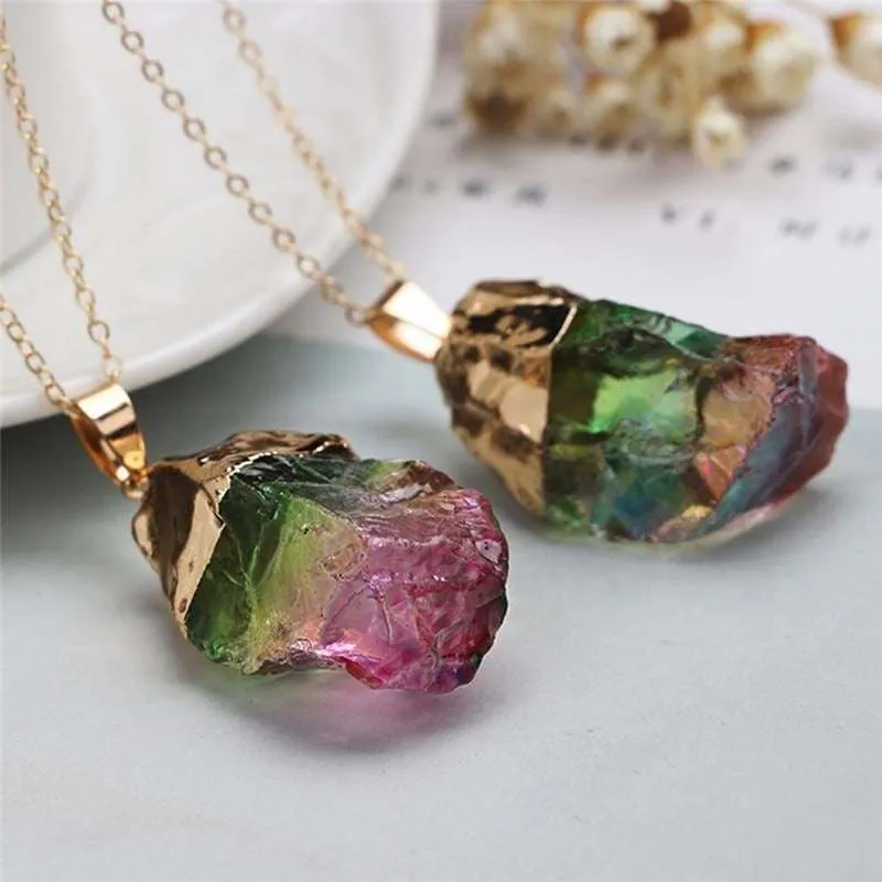 Pinksee Colorful Chakra Rock Necklace