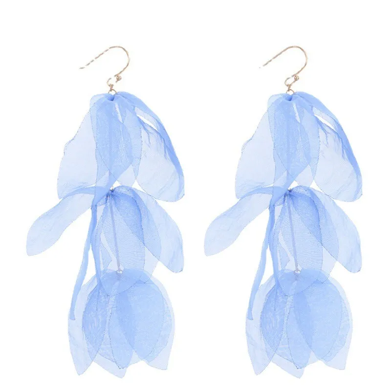 Pre Order:  Multi Layered Petal Tassel Hook Earrings