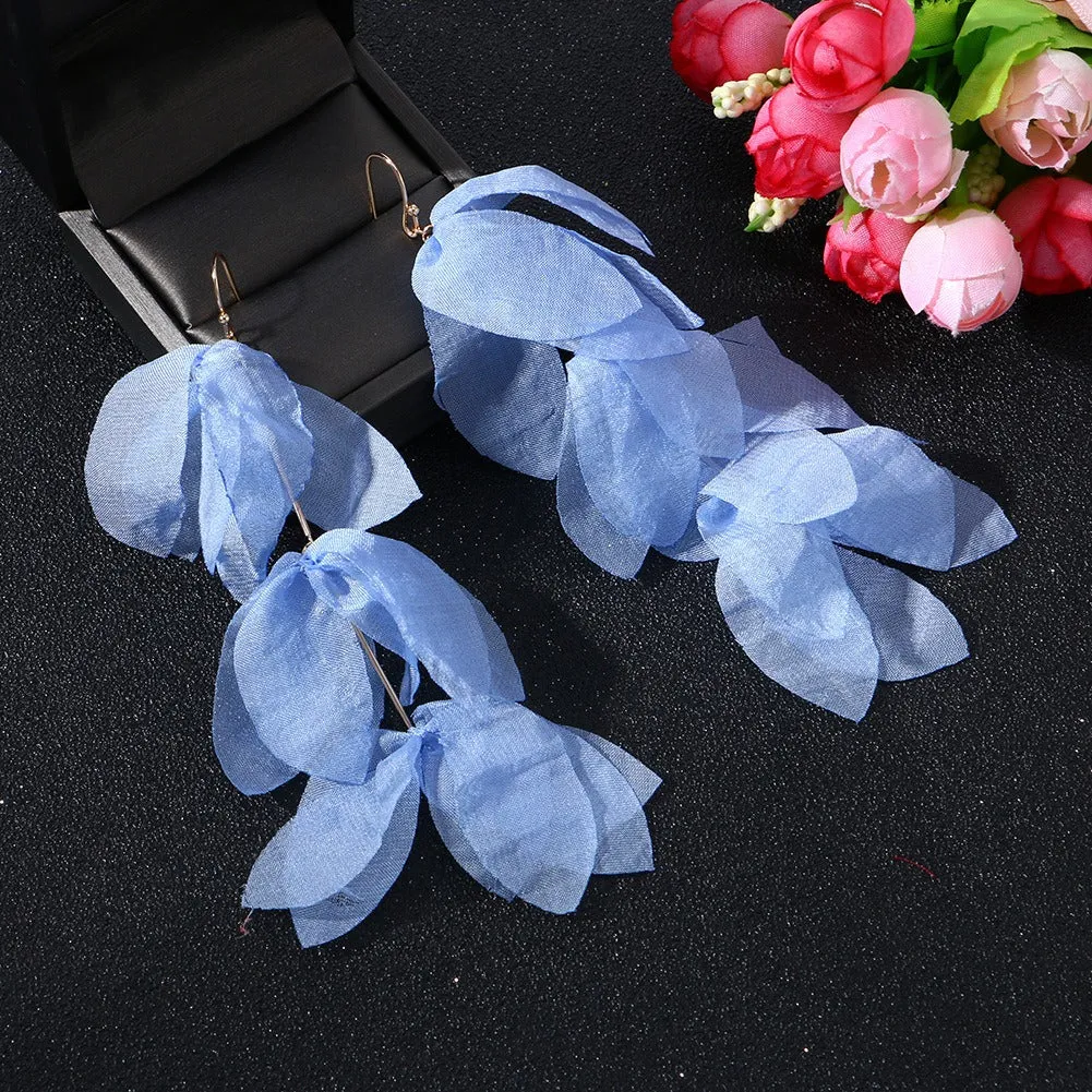 Pre Order:  Multi Layered Petal Tassel Hook Earrings