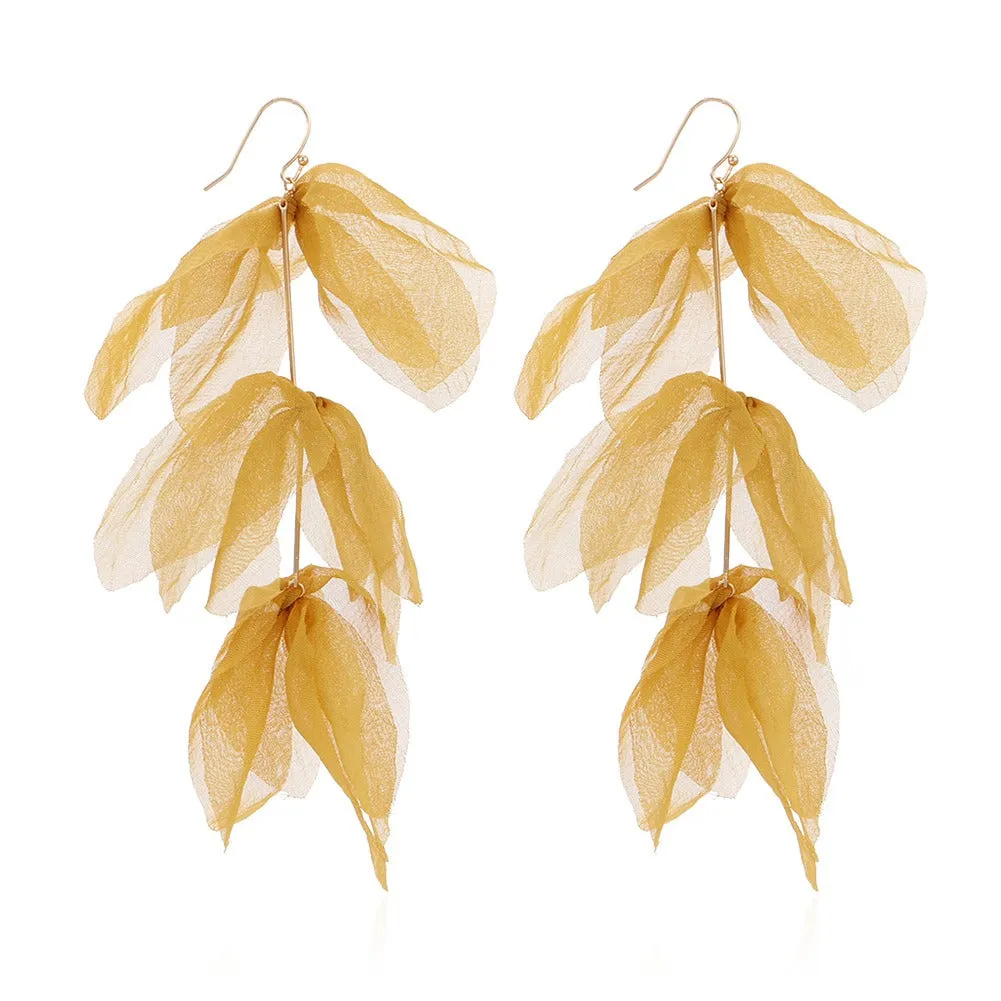 Pre Order:  Multi Layered Petal Tassel Hook Earrings