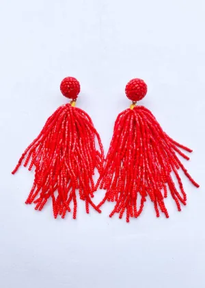 Ravello Fringe Drops- Red