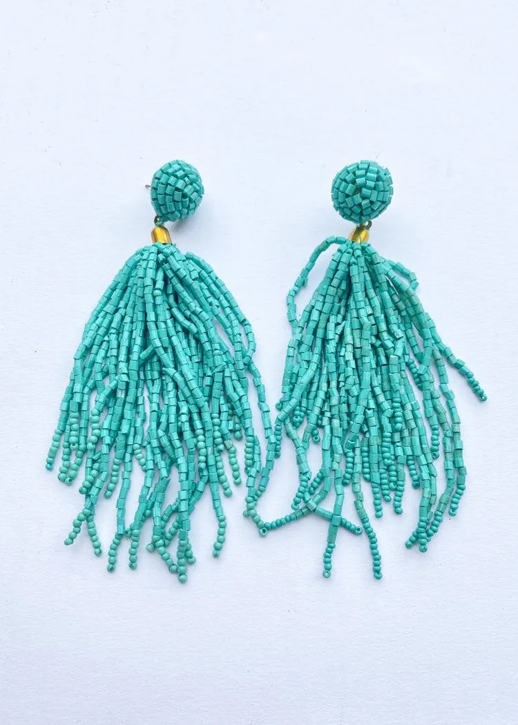 Ravello Fringe Drops- Turquoise