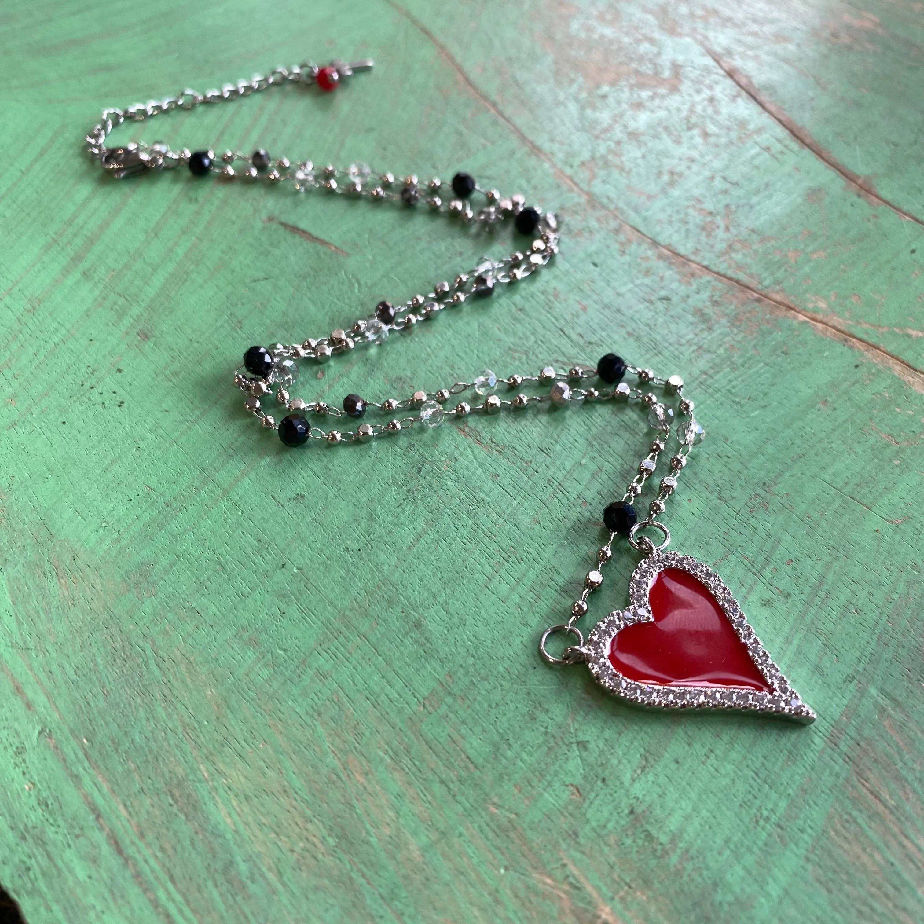 Red Heart Crystal Necklaces