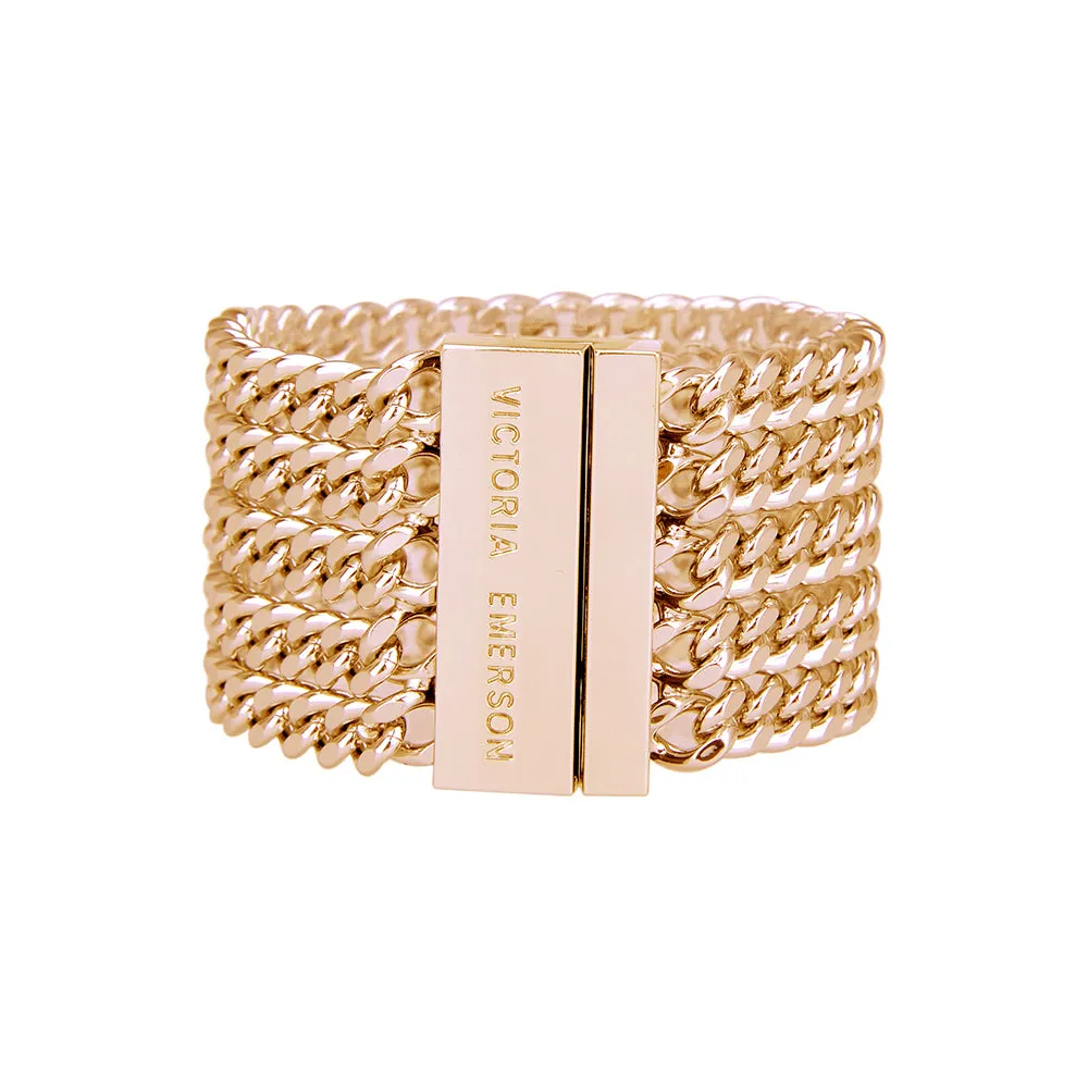 Rose Gold Curb Chain Cuff