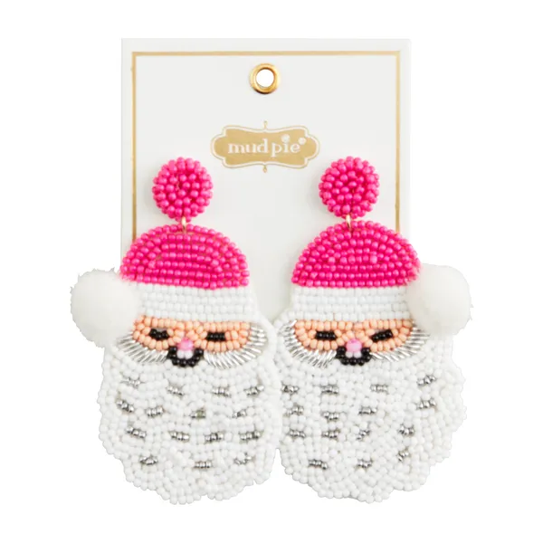 SANTA BEADED EARRINGS BY MUD PIE