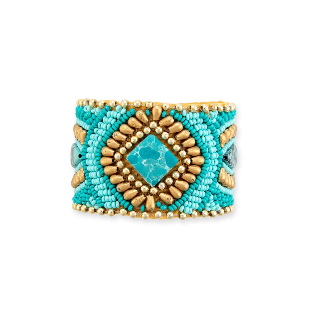 Savannah Worlds Beaded Cuff Bracelet