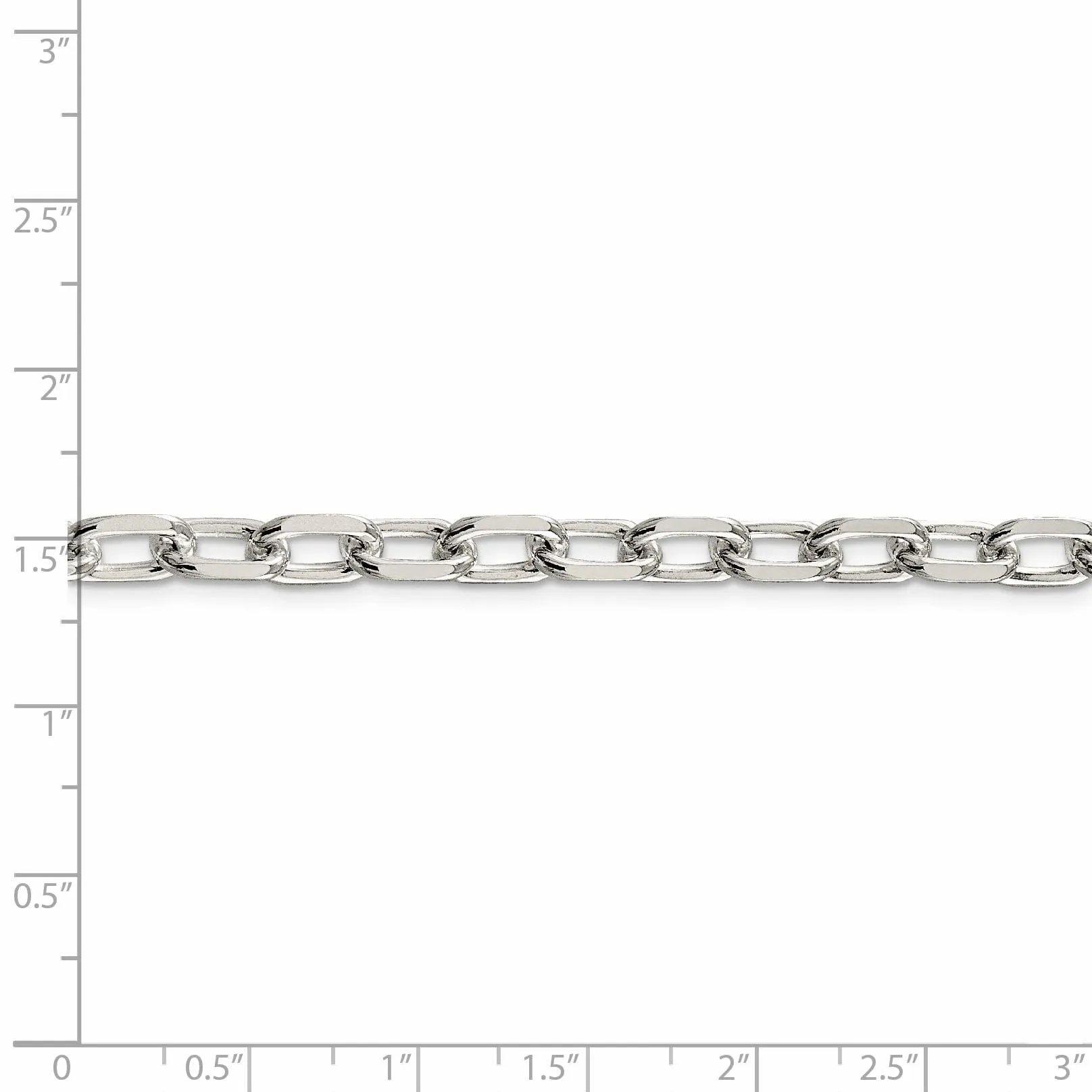 Silver 6.50-mm Fancy D.C Open Link Cable Chain