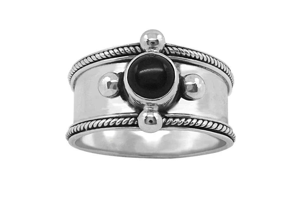 Silver Black Onyx Chloe Ring