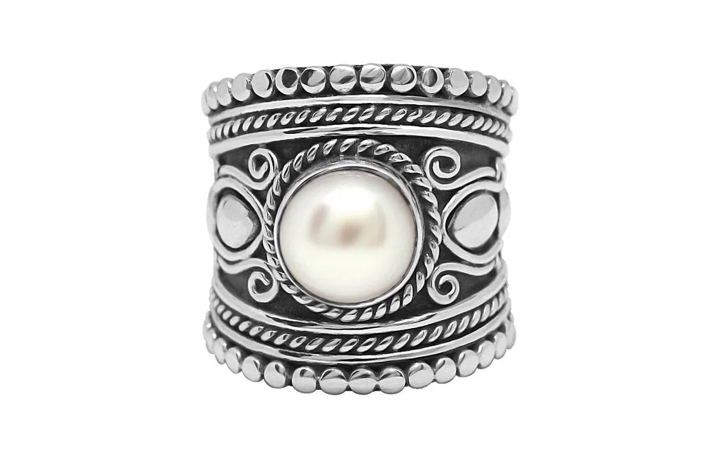 Silver Pearl Athena Ring