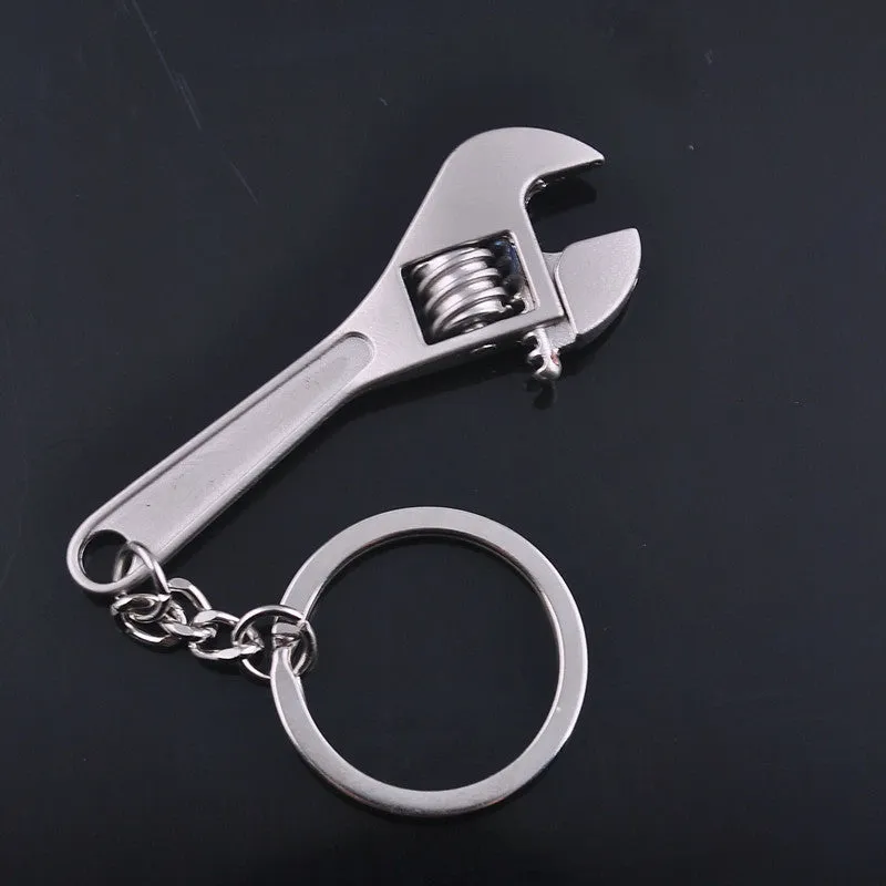 Silver Plated Changeable Spanner Keychain Fashion Wrench Key Chain Creative Keyfob Tools