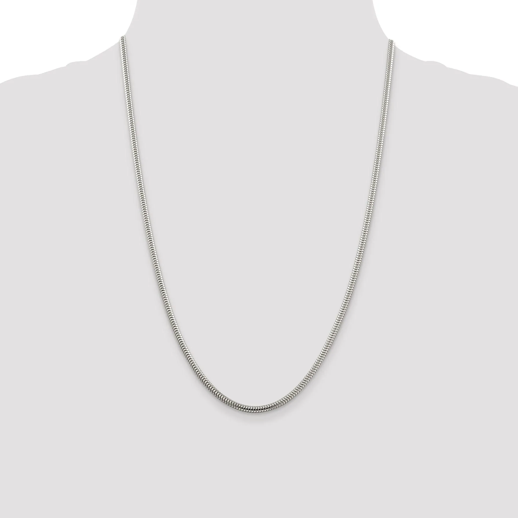 Silver Polished 3.00-mm Round Snake Chain