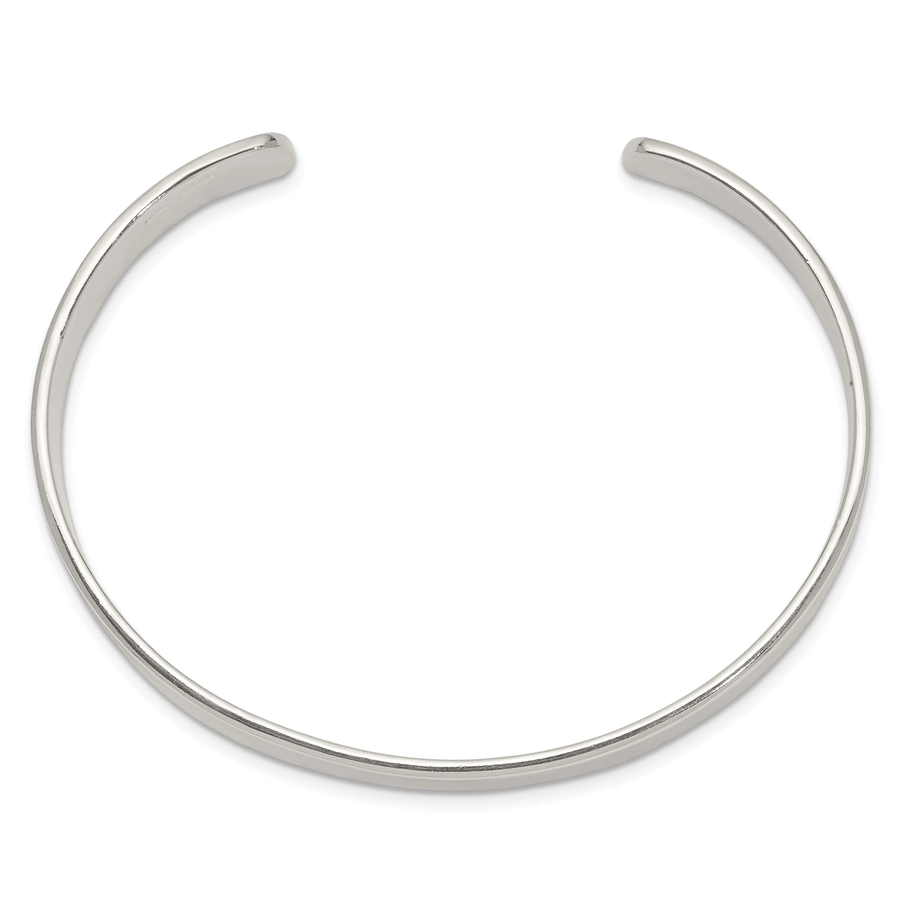 Silver Polished Finish Flexible Cuff Bangle