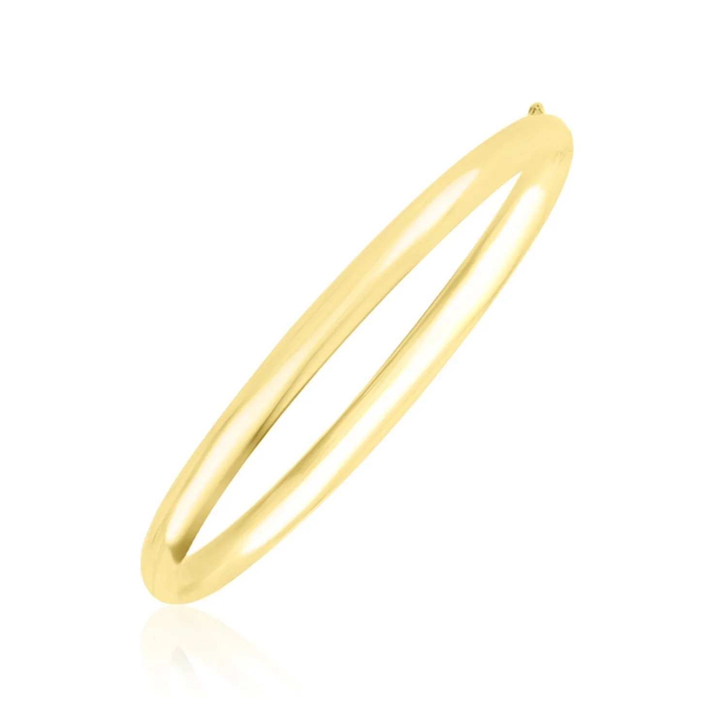 Size: 7'' - 10k Yellow Gold Dome Style Shiny Bangle