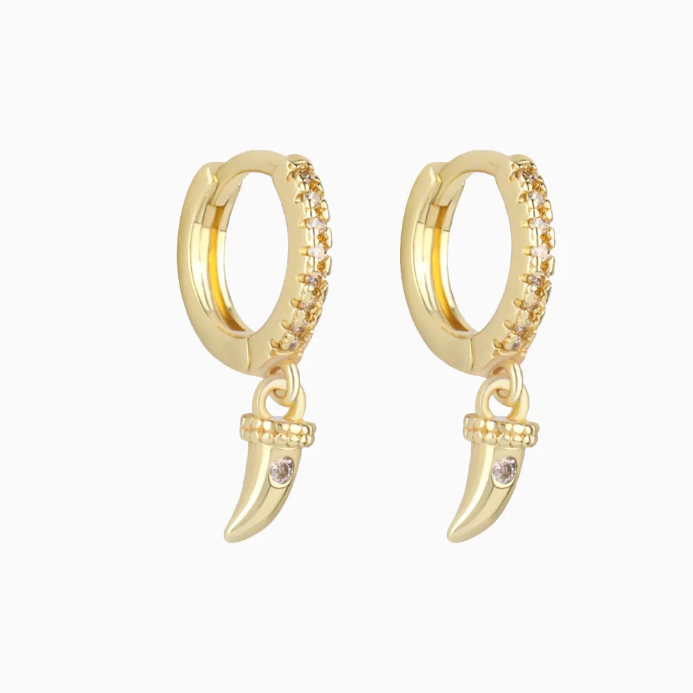 Sparkling Horn Hoop Earring