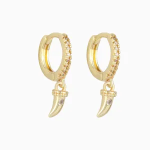 Sparkling Horn Hoop Earring