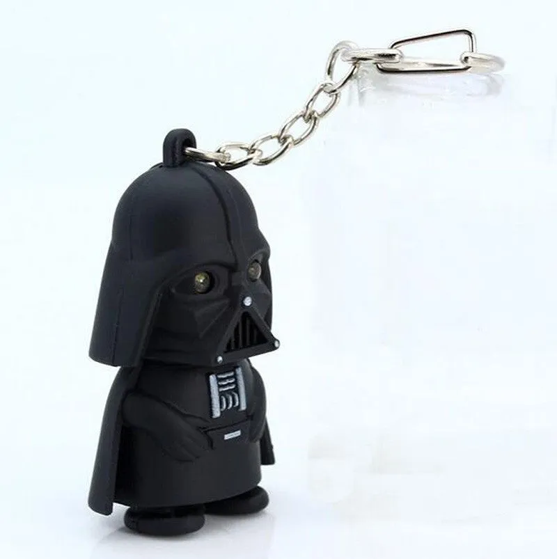 Star Wars Keyring Light Black Darth Vader Pendant LED Key Chain