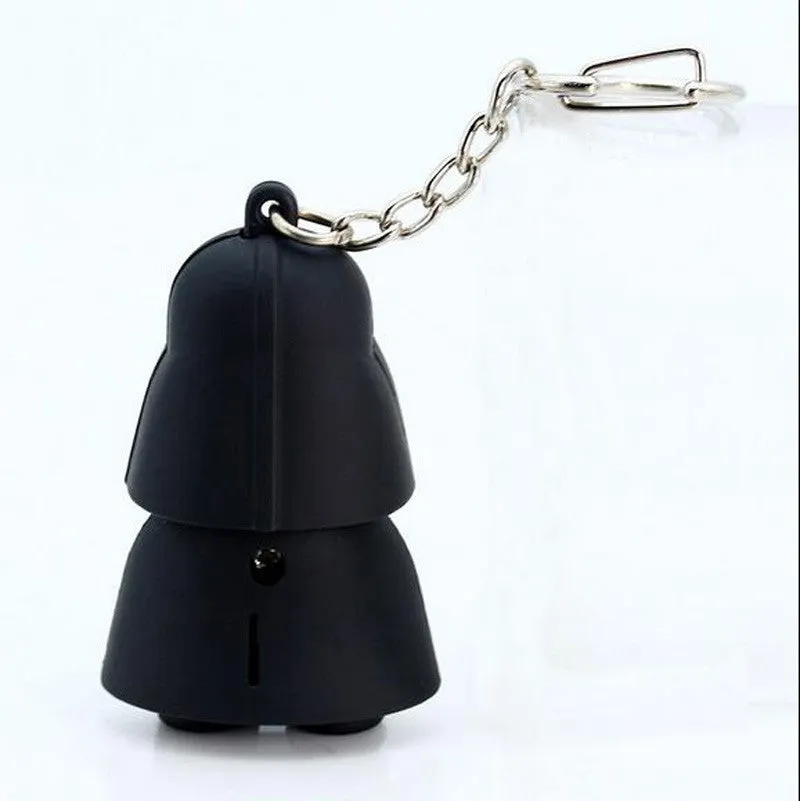 Star Wars Keyring Light Black Darth Vader Pendant LED Key Chain