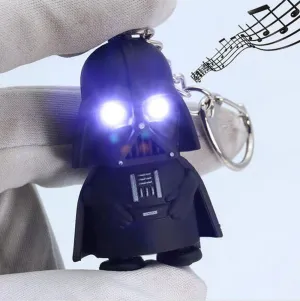 Star Wars Keyring Light Black Darth Vader Pendant LED Key Chain