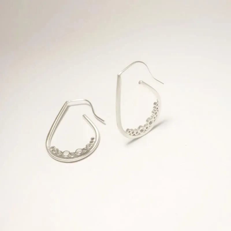 Sterling silver bubble tear medium earrings