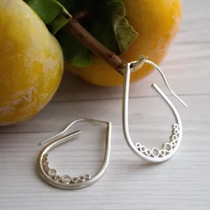 Sterling silver bubble tear medium earrings