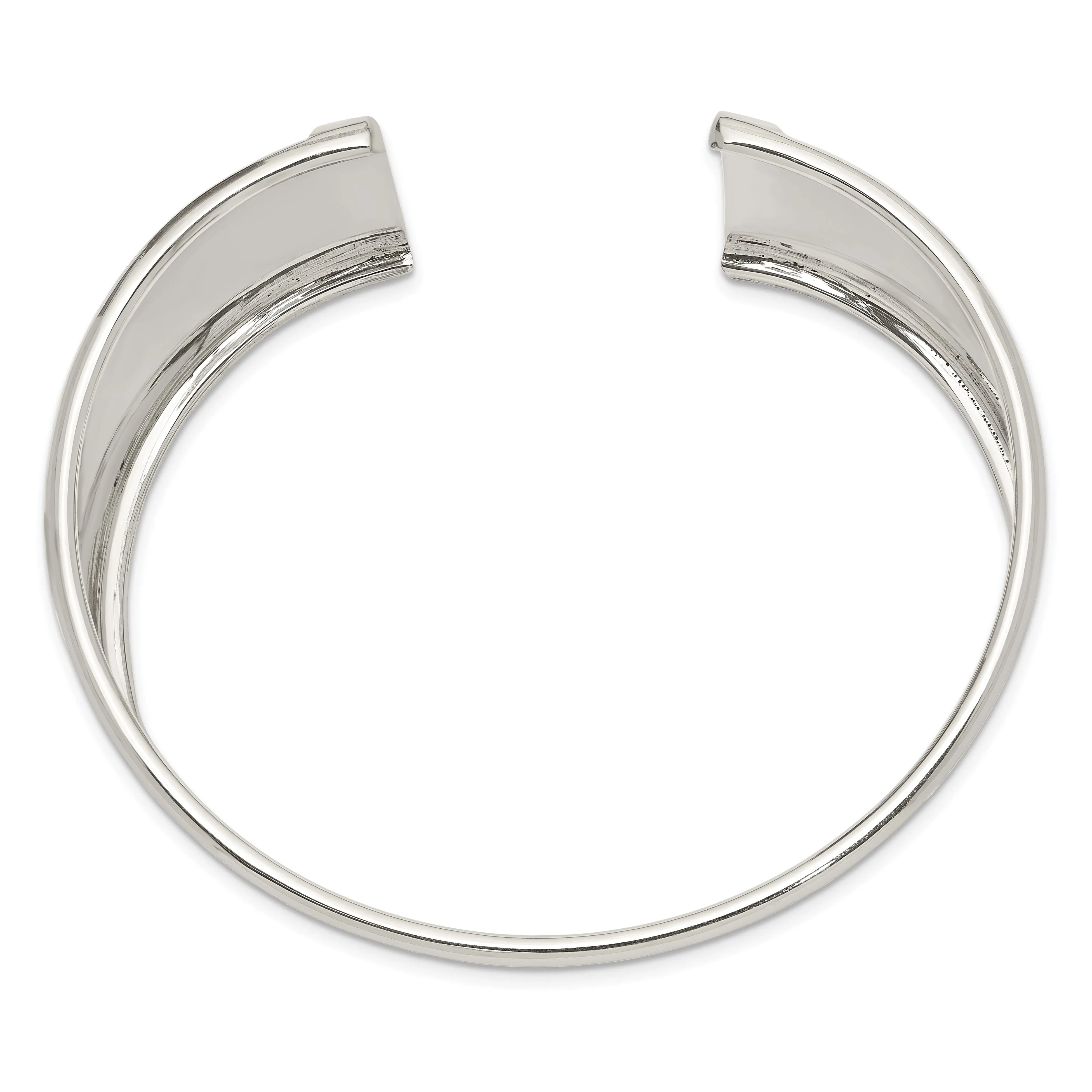 Sterling Silver Polished Finish Cuff Bangle