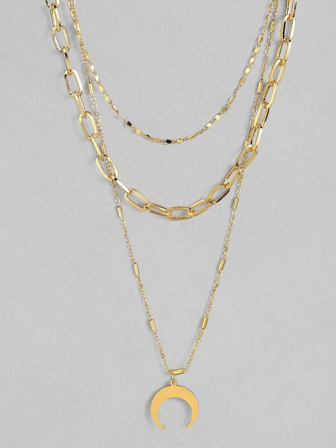 TOKYO TALKIES X Rubans Gold Plated  Handcrafted Interlinked Multi Layer Chain Necklace