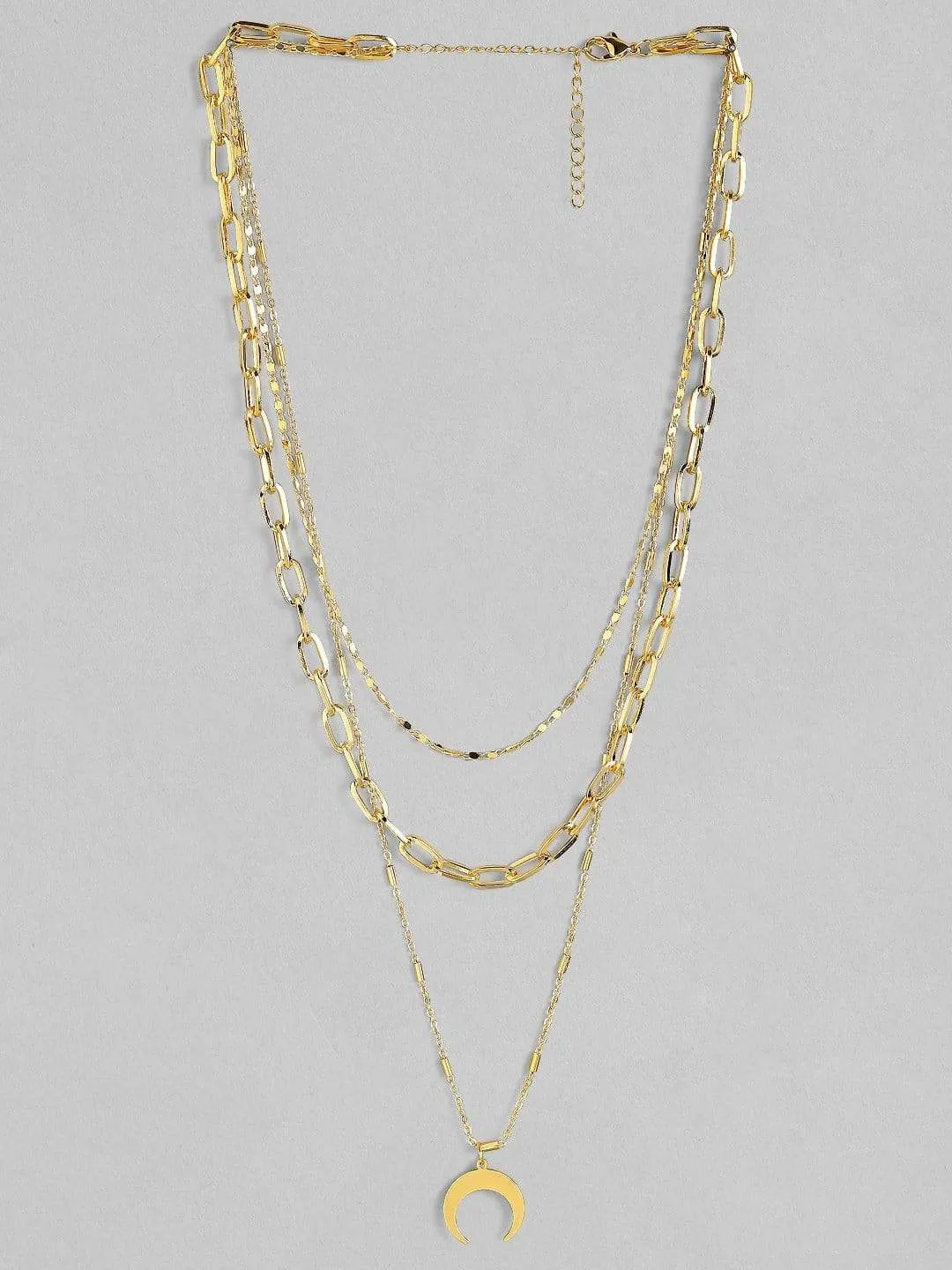 TOKYO TALKIES X Rubans Gold Plated  Handcrafted Interlinked Multi Layer Chain Necklace