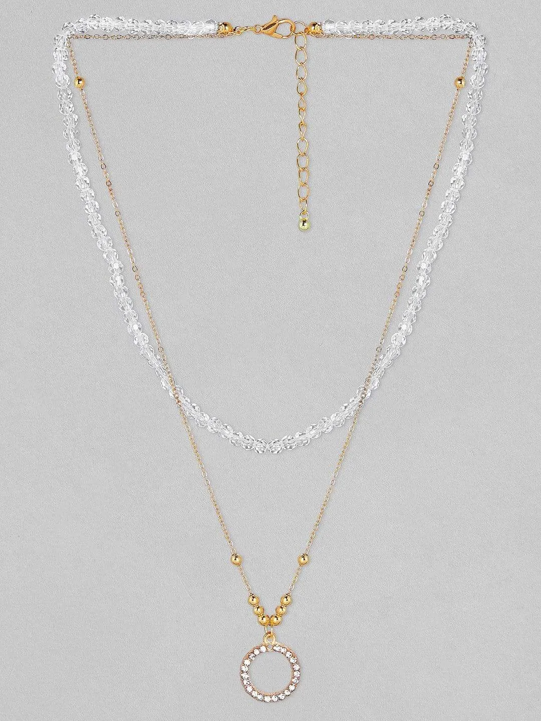 TOKYO TALKIES X Rubans Gold Plated Handcrafted White Beads Layered Chain Necklace