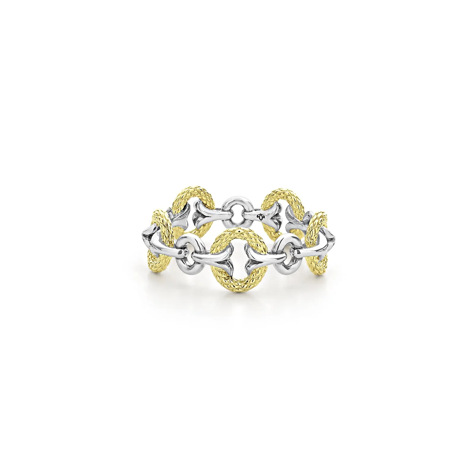 Tuileries Gate Stack Ring - Two Tone Gold   Silver