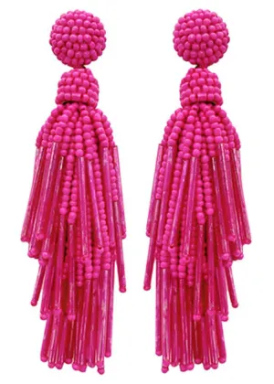 Valentina Tassel Earrings - Pink