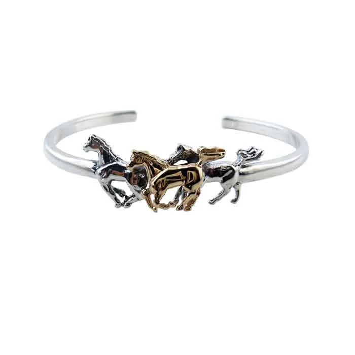 Wild Horses Cuff Bracelet in Sterling Silver