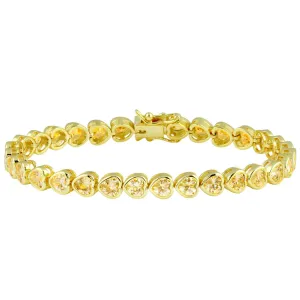 Yellow Bezel Heart Tennis Bracelet